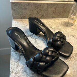 Madden Girl Black Braided Heels